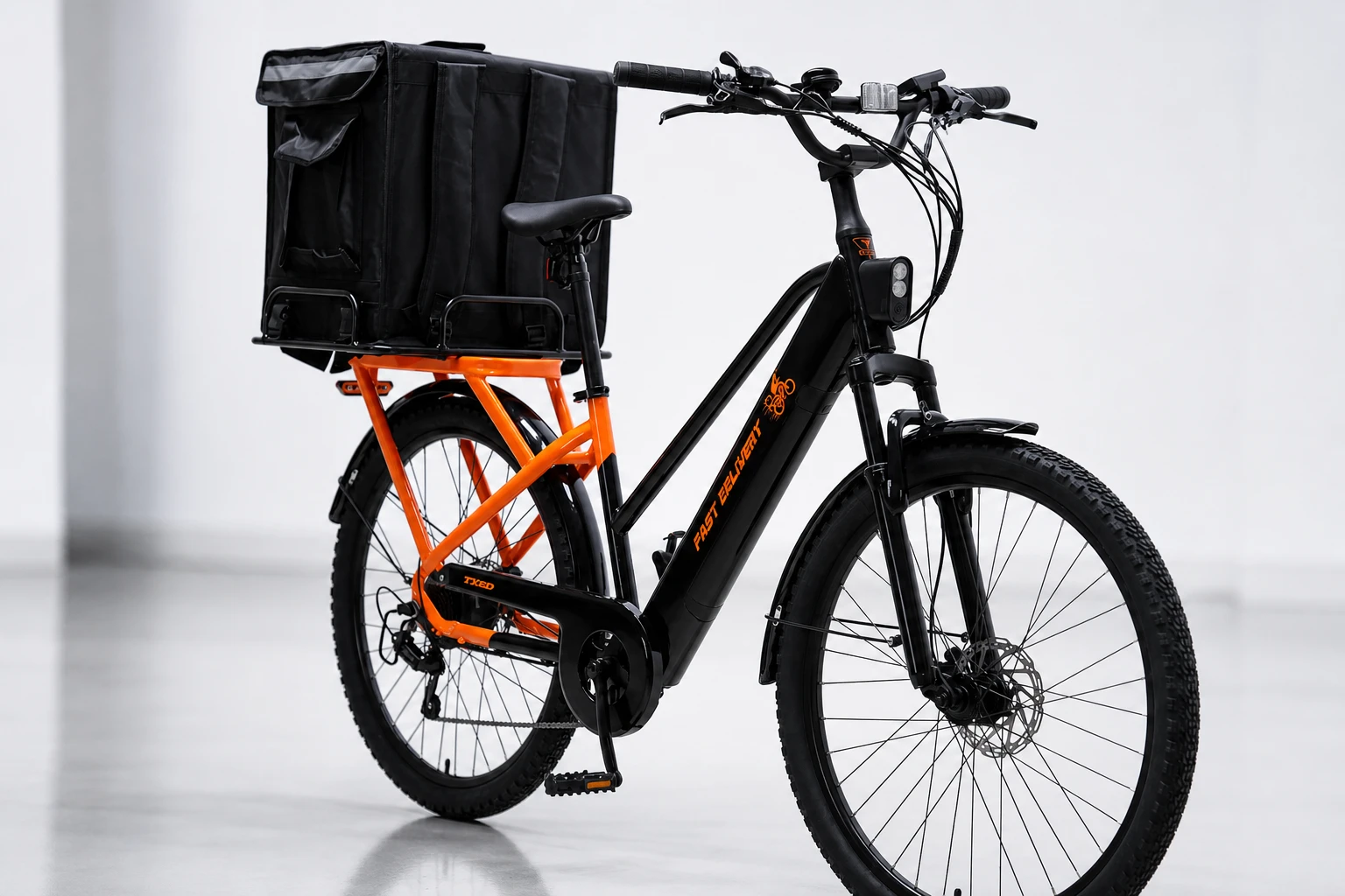 Delivery e-bike shown clearly for serviceability-focused product design